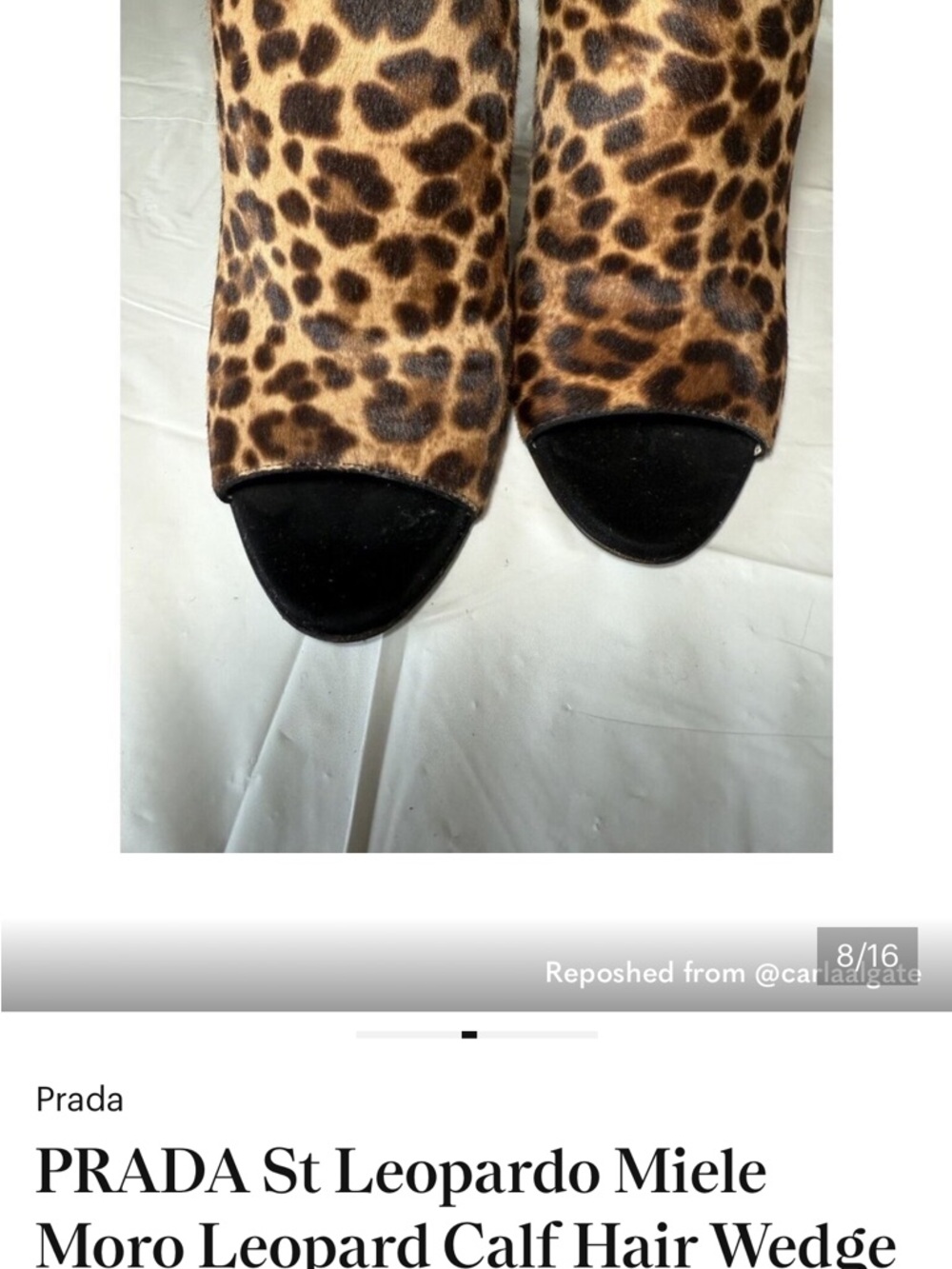 Prada Leopard Print Open-Toe Mule - Brown/Black - Picture 4 of 4